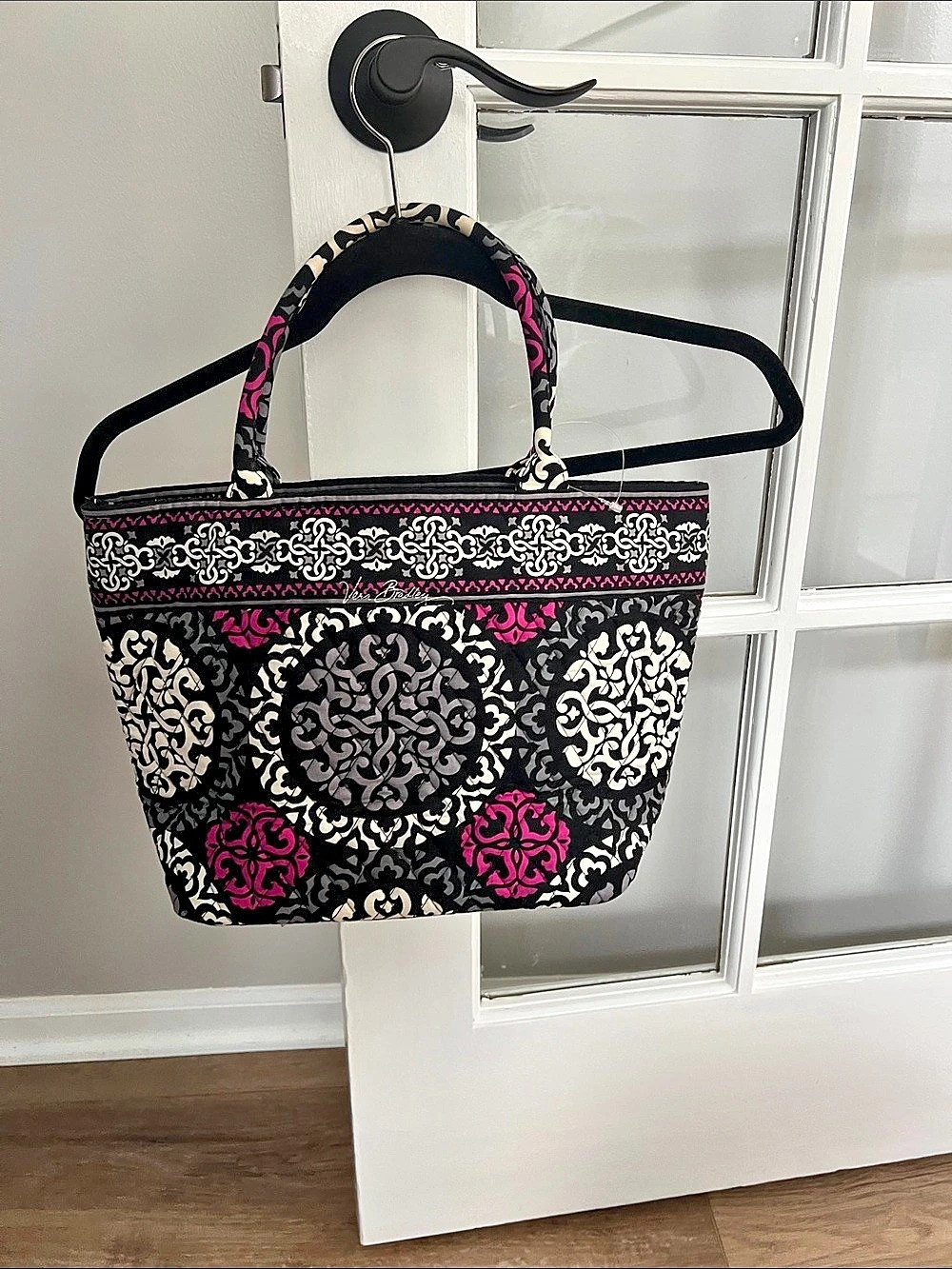 Vera Bradley Tote Bag Patterned Tote in Black & New.